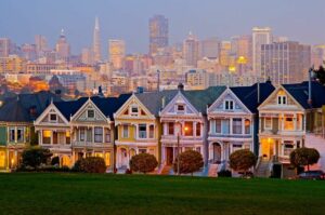 The Pink Ladies in Alamo Square, San Francisco.